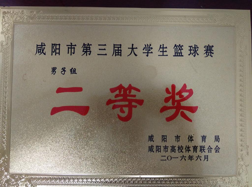 ​咸阳市第三届老员工篮球赛二等奖