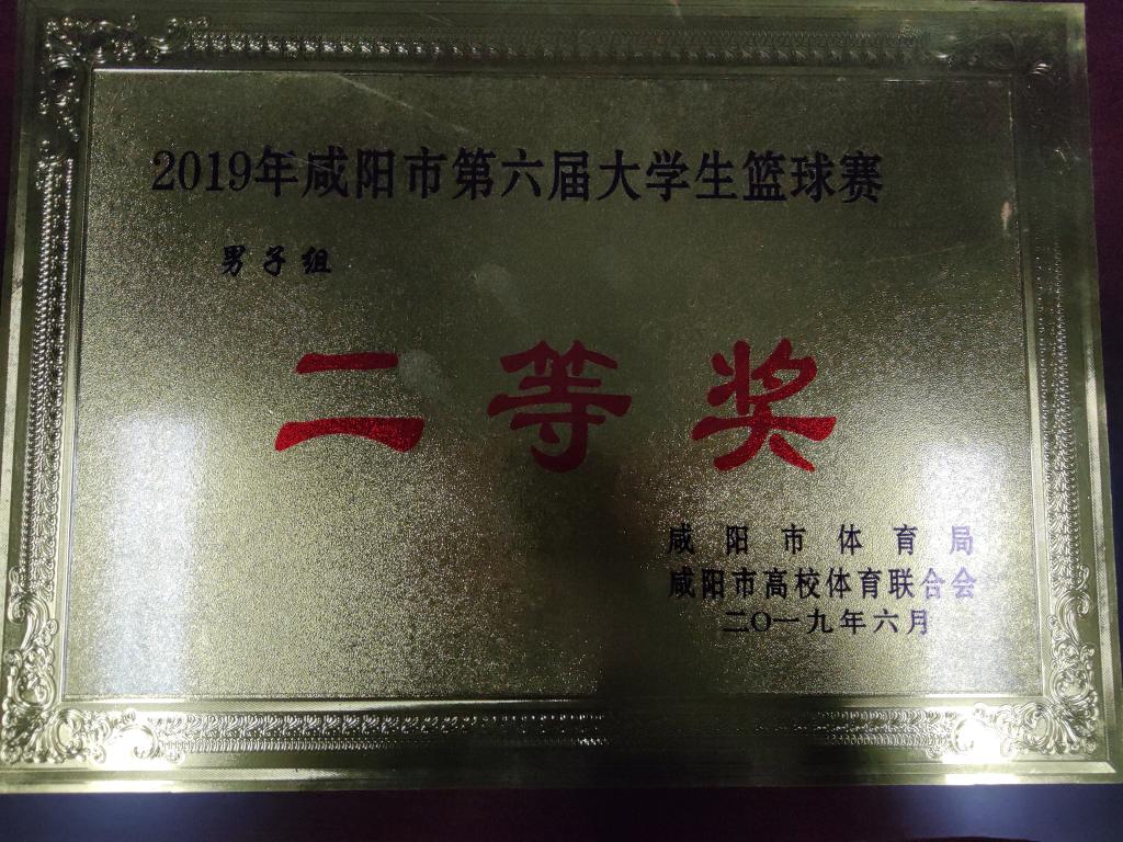 2019年咸阳市第六届老员工篮球赛男子组二等奖
